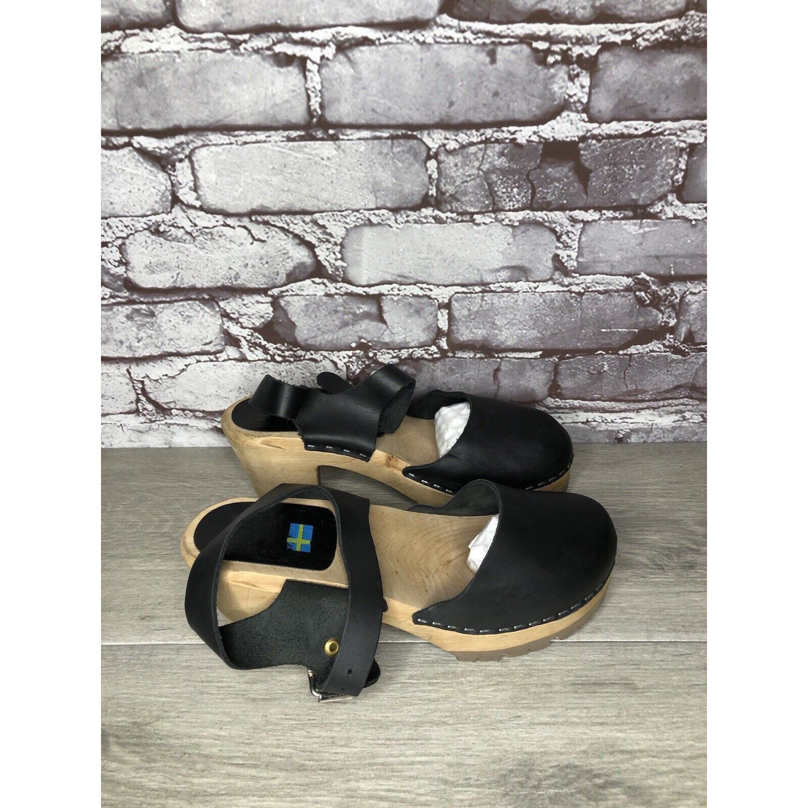 Other MIA Greta Black Leather Ankle Strap Wooden Heel Sandals Wome Size US 7.5 / IT 37.5 - 17 Thumbnail