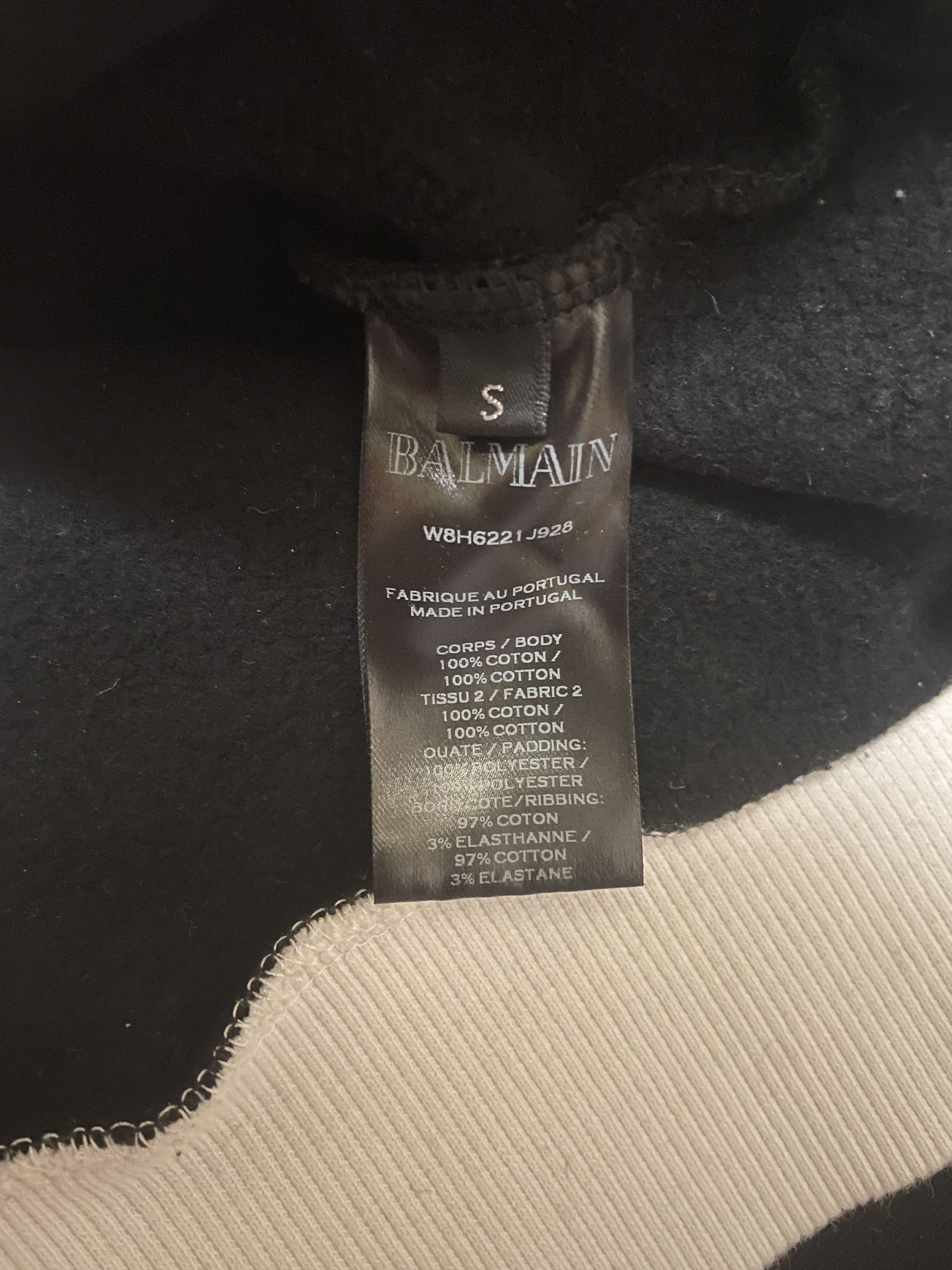 Balmain Balmain Black And White Patchwork Sweatshirt Size S Size US S / EU 44-46 / 1 - 6 Thumbnail