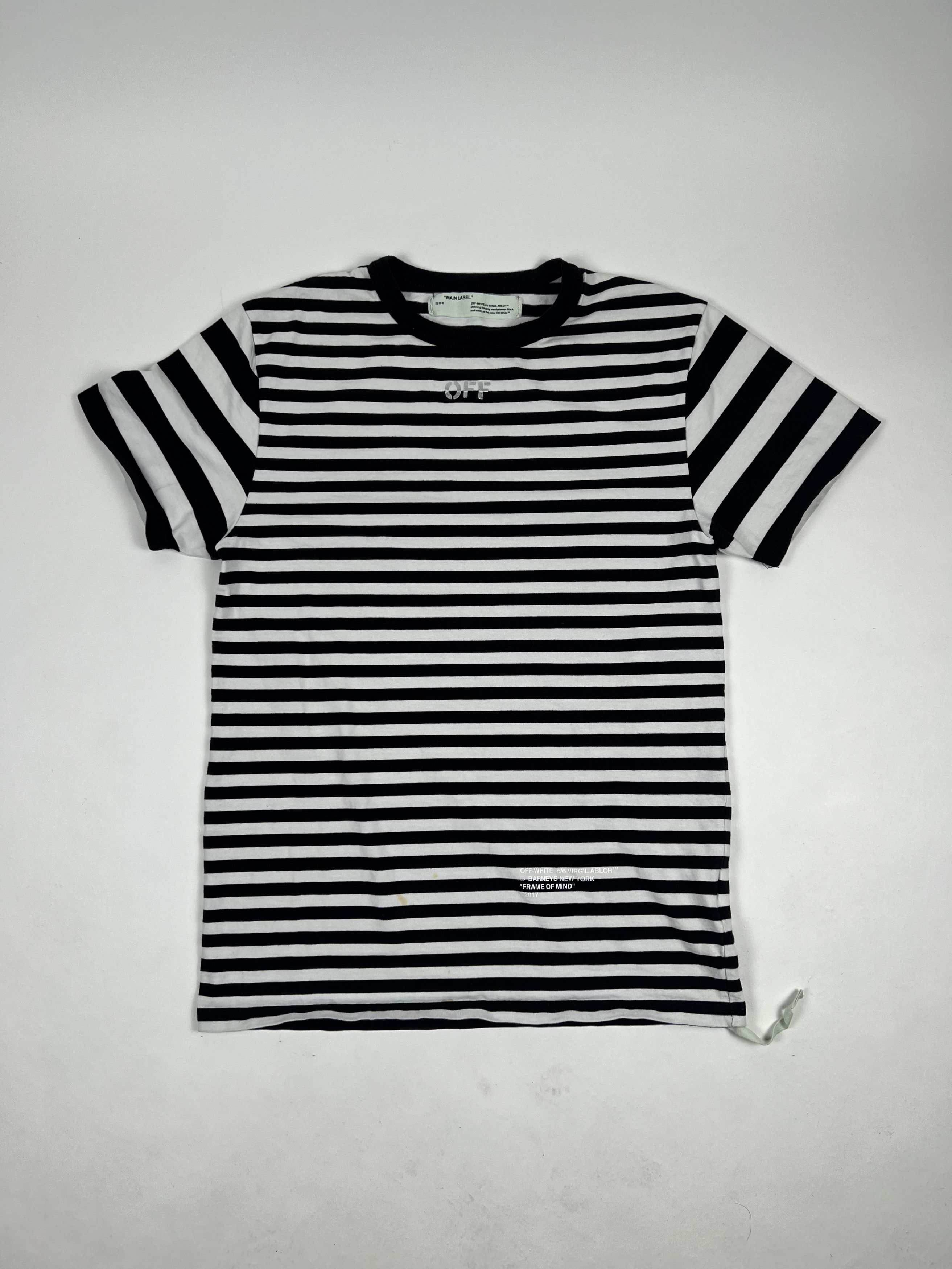 image of Off White Frame Of Mind Striped Tee, Men's (Size Large)