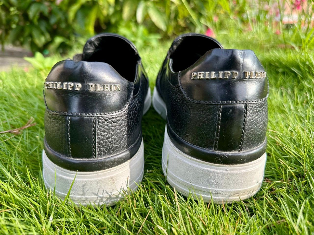Philipp Plein Authentic Philipp Plein Hexagon Logo Leather Slip On Size US 7.5 / EU 40-41 - 4 Thumbnail