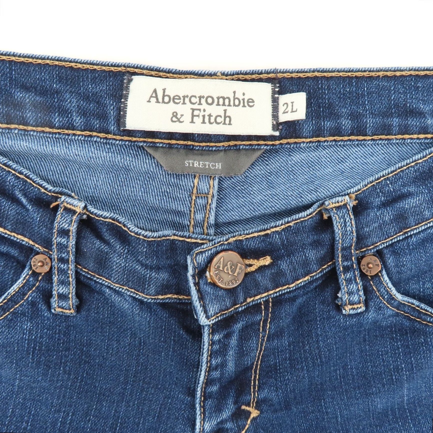 Abercrombie & Fitch Abercrombie & Fitch Jeans Women 2L 2 Long Erin Low Rise Blue Denim Cotton Blend 5-Pocket Straight Regular Size 2 Adult Womens Clothing Size 26" / US 2 / IT 38 - 7 Thumbnail