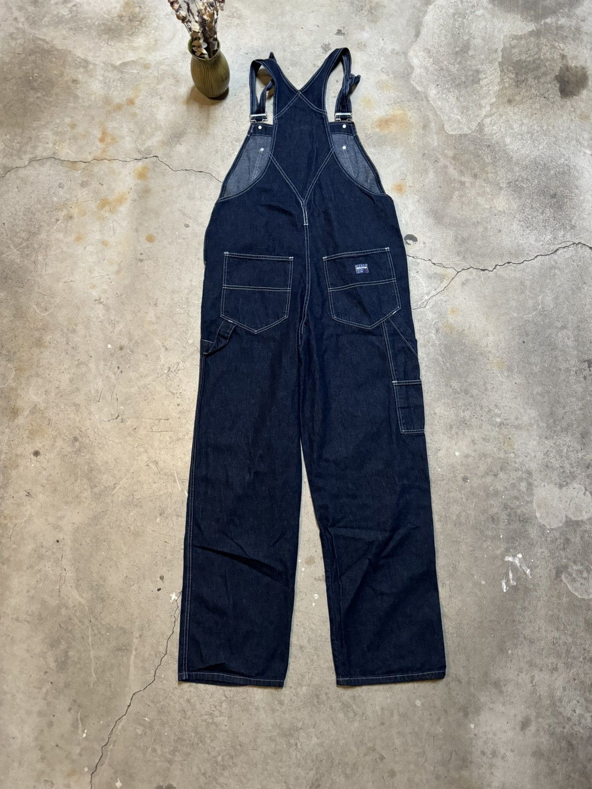 Guess × Vintage Vintage Guess Wide Leg Denim Overalls Size Large Dark Indigo Size US 36 / EU 52 - 10 Thumbnail