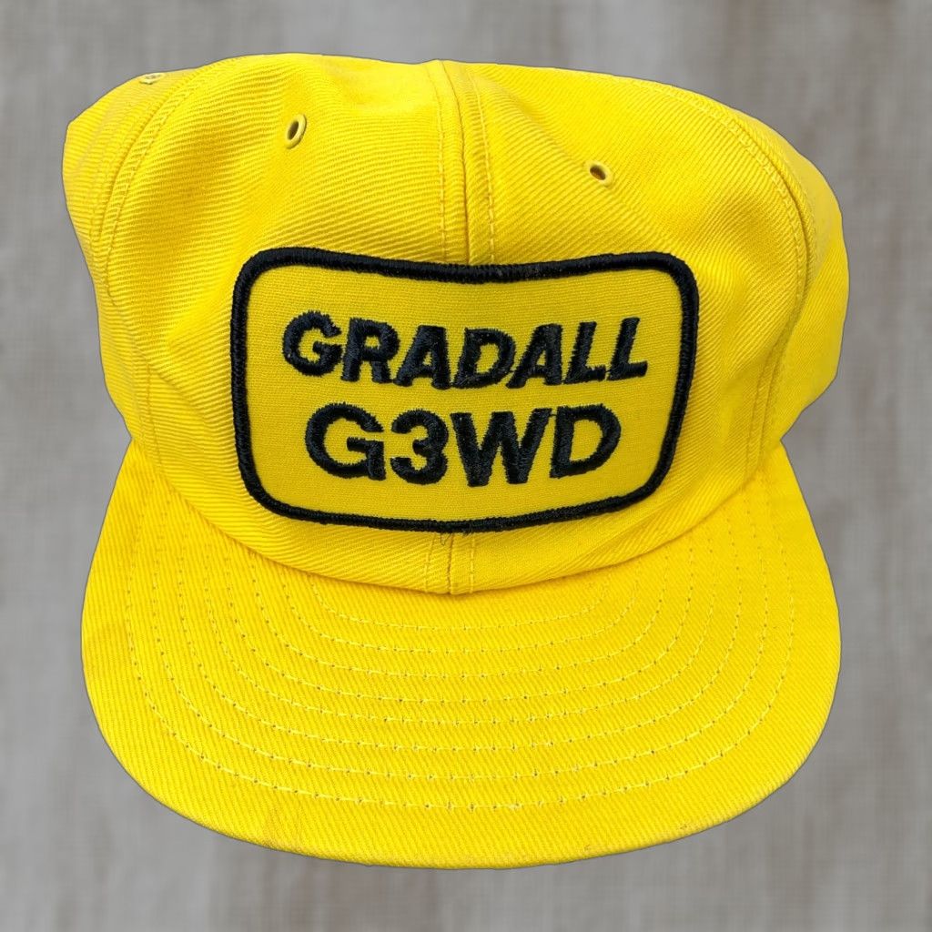 Vintage VINTAGE Louisville MFG Trucker Hat Cap Adult One Size Yellow Cotton Twill 80s Classic Outdoor Workwear Adjustable Mens Size ONE SIZE - 1 Thumbnail