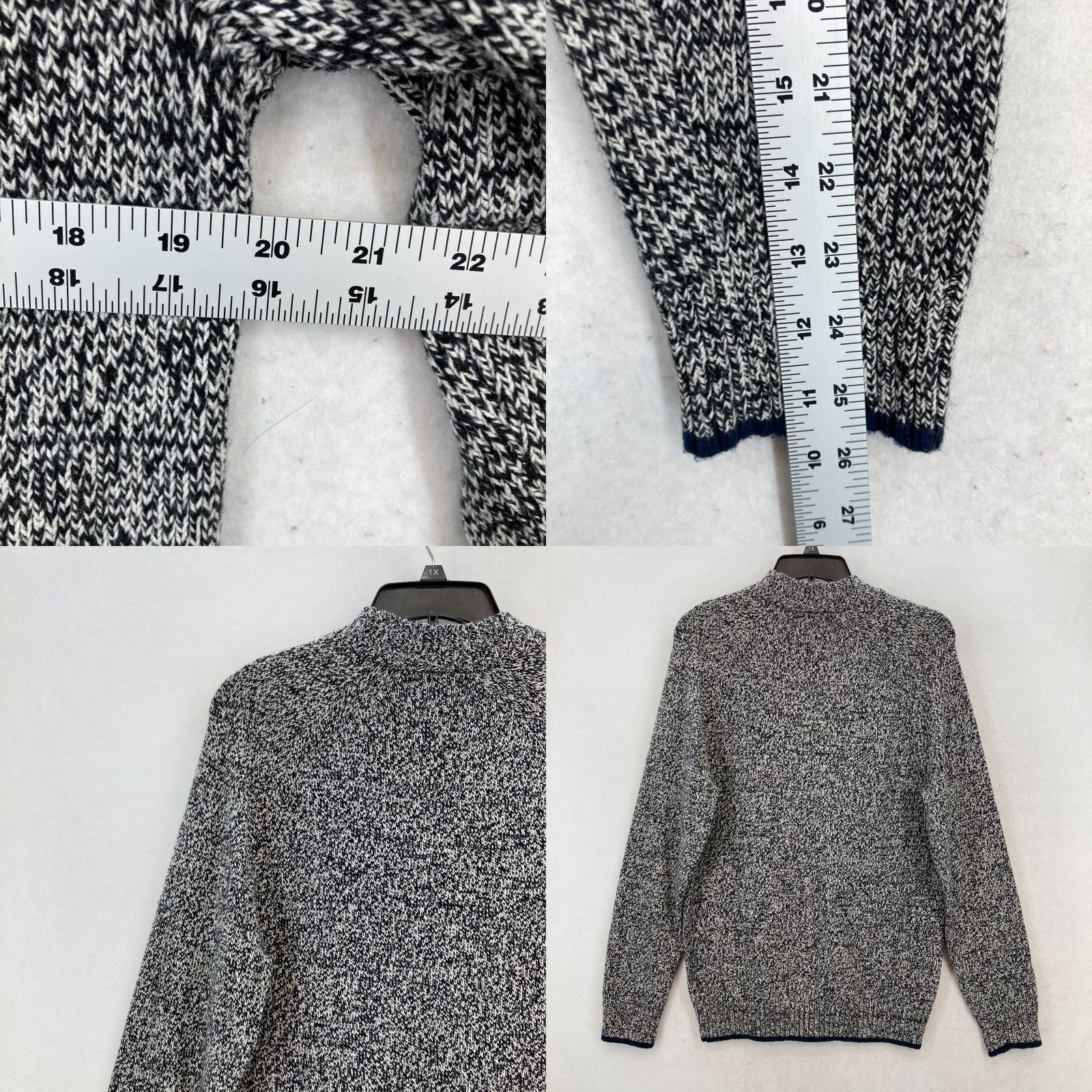 Old Navy Old Navy Marled Knit Full Zip Sweater Jacket Mens Medium Black White Wool Blend Jacket Size US M / EU 48-50 / 2 - 8 Thumbnail