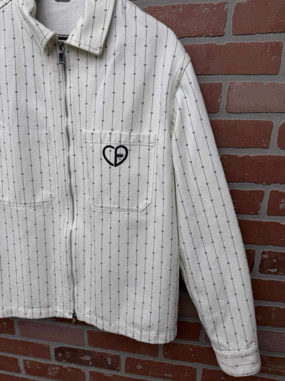 Dior Dior Valentine Striped Denim Jacket Size (50) White RARE Size US L / EU 52-54 / 3 - 6 Thumbnail