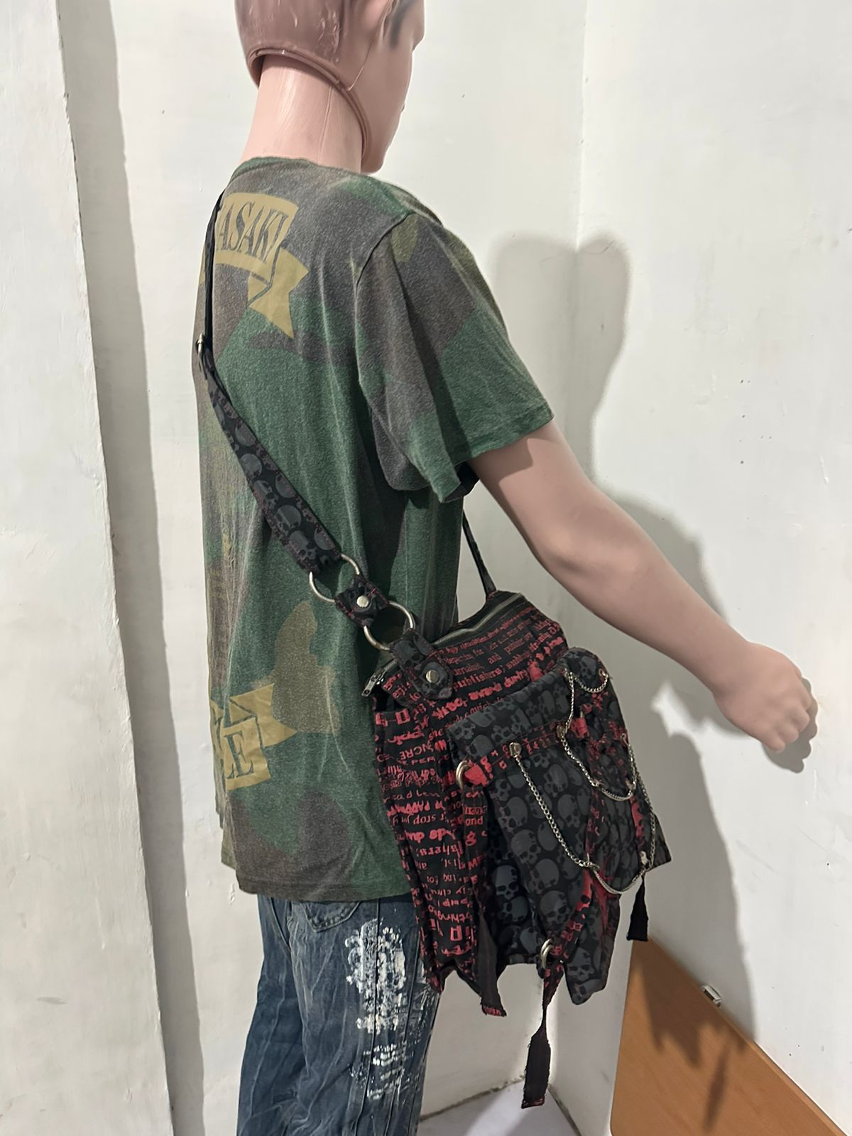 Japanese Brand Beautiful Punk Bondage Bag Skull Body Line Blood Storm Size ONE SIZE - 3 Thumbnail