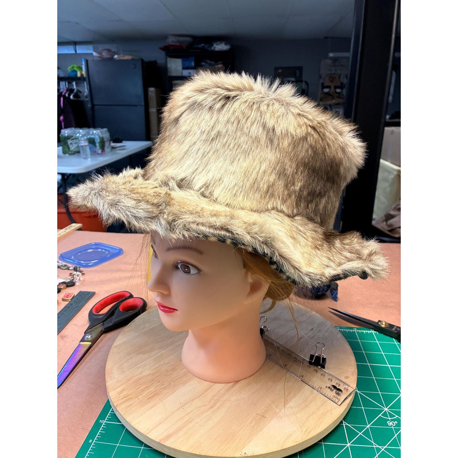 Other Upcycled Faux Fur Bucket Hat – Leopard Lined, Floppy Brim Size ONE SIZE - 2 Thumbnail