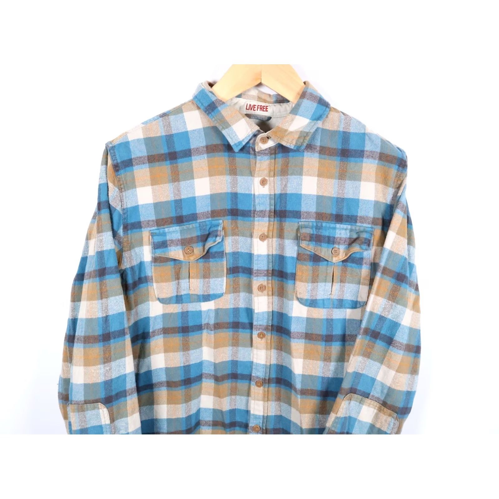 Gramicci Gramicci Flannel Shirt Mens Large Gray Blue Plaid 100% Cotton Workwear Vintage No 90s Grunge Retro Casual Button-Up Size US L / EU 52-54 / 3 - 4 Thumbnail