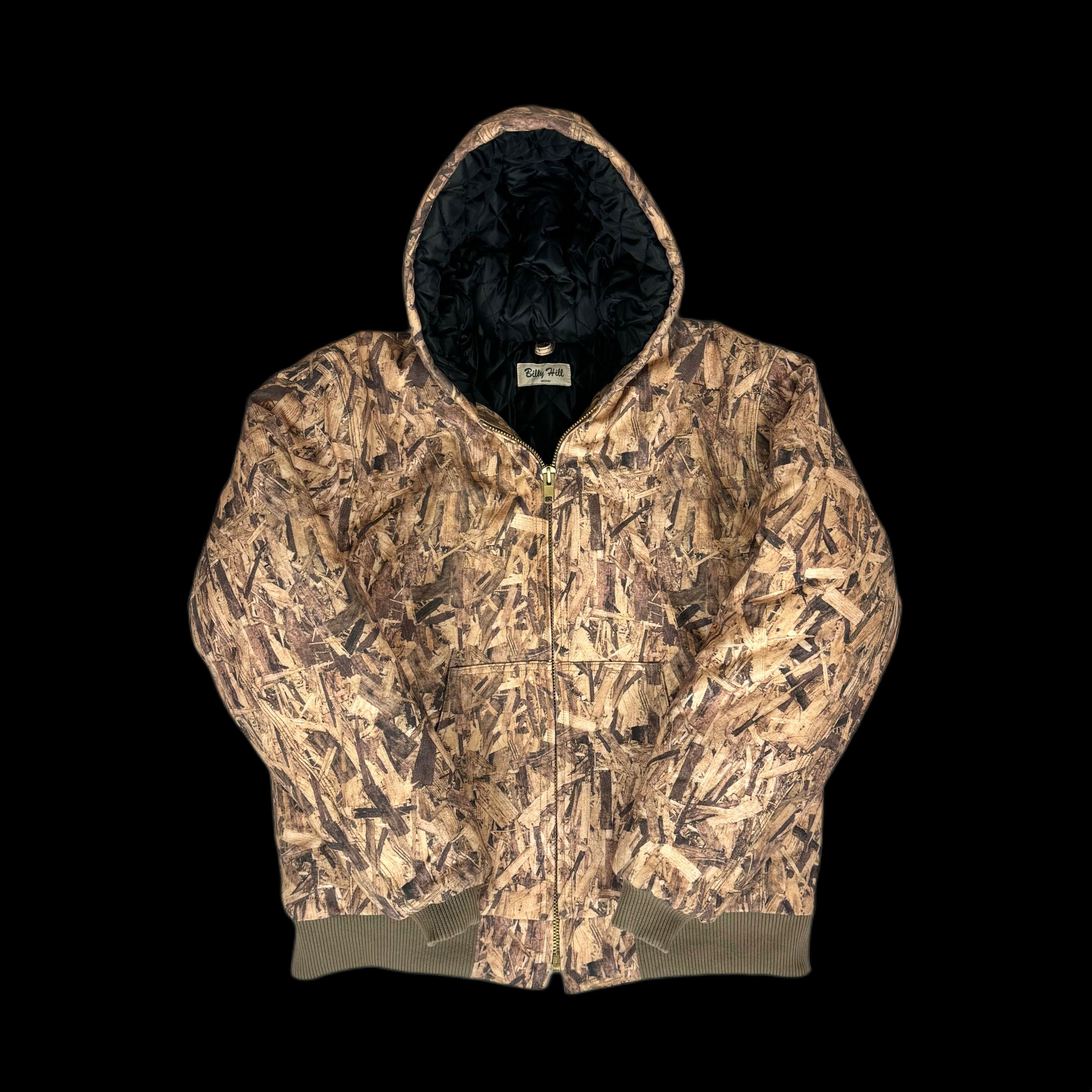 image of Billy Hill Osb Camo Hooded Work Jacket Wood Chip Quilted in Woodchip Camo, Men's (Size Medium)