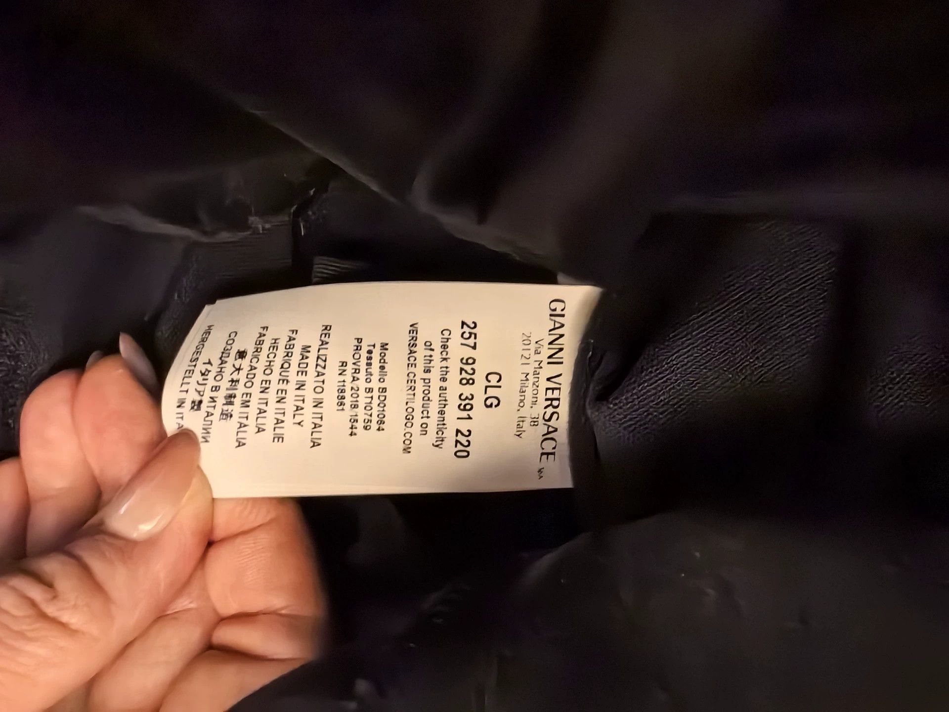 Versace VERSACE Black Velvet Dress 42 Half-Zip Sleeve NWOT Size M / US 6-8 / IT 42-44 - 7 Thumbnail