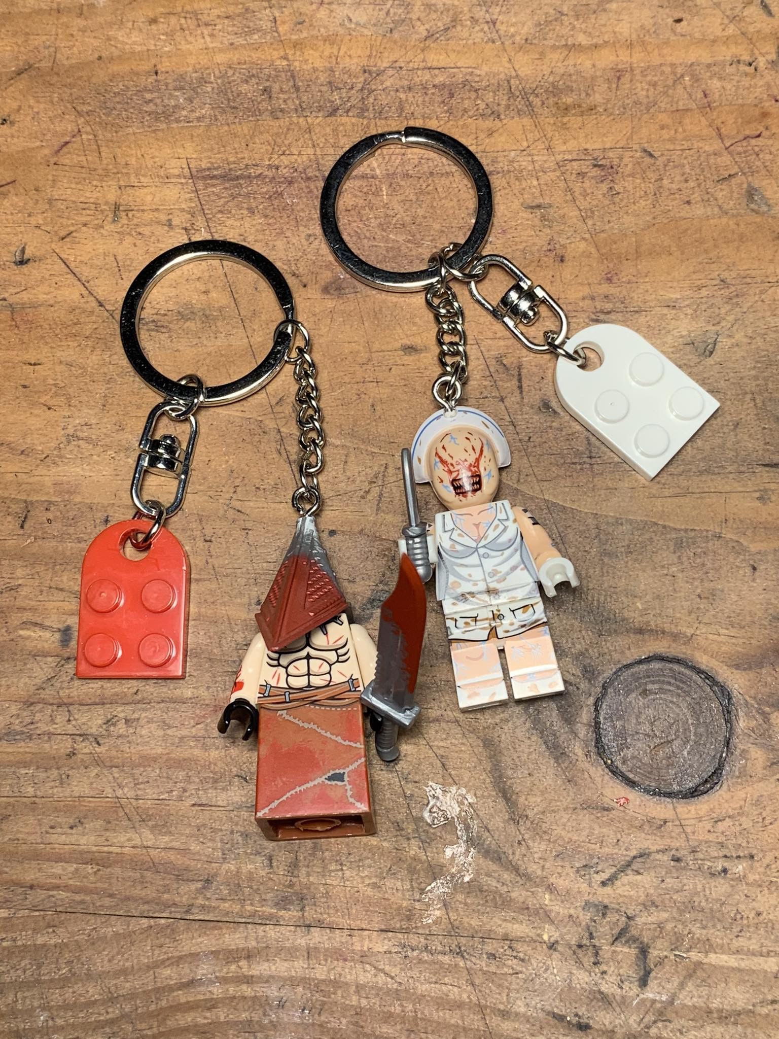 Custom Resident Evil II Pyramid Head Nurse minifigure keychains | Grailed