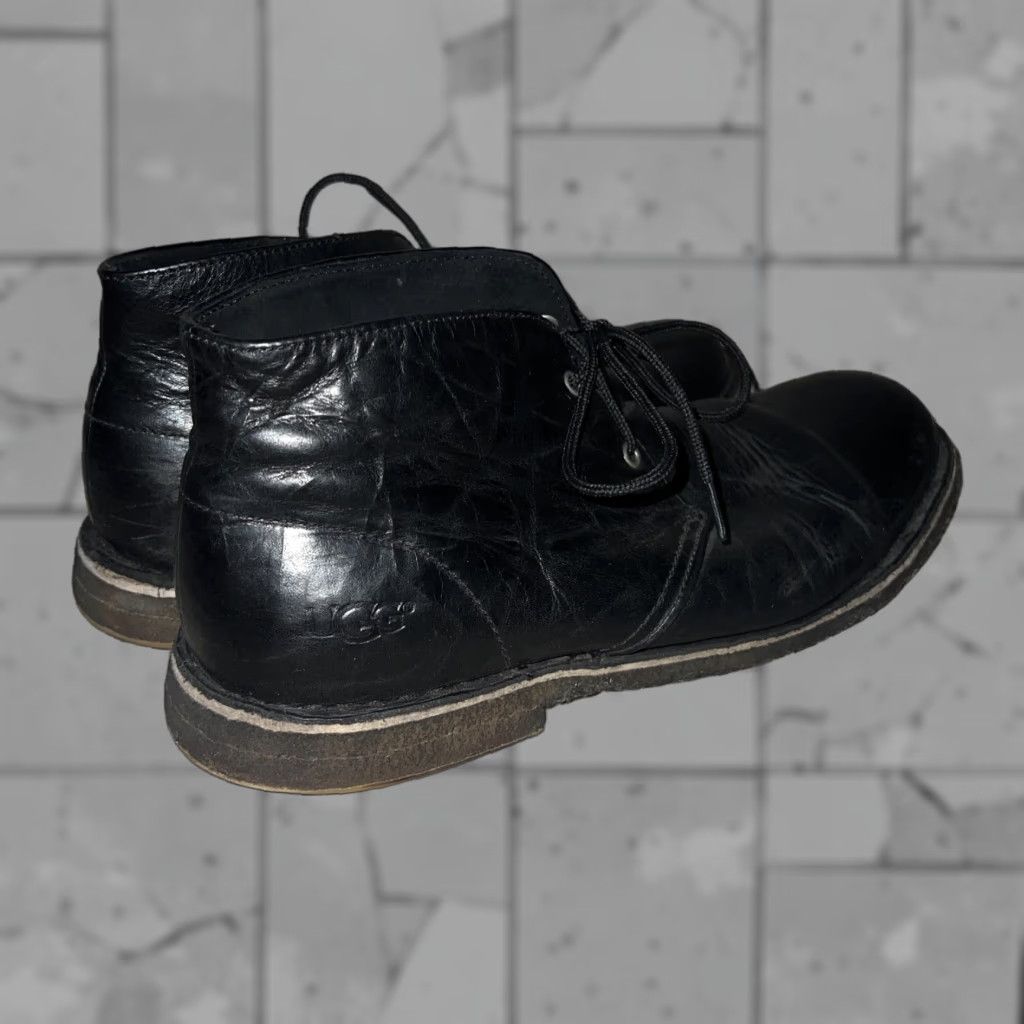 Ugg UGG Black Leather Lace Up Boots Mens Size 10 Chukka Leather Upper Outsole Leather Shoes Men Size US 10 / EU 43 - 1 Thumbnail
