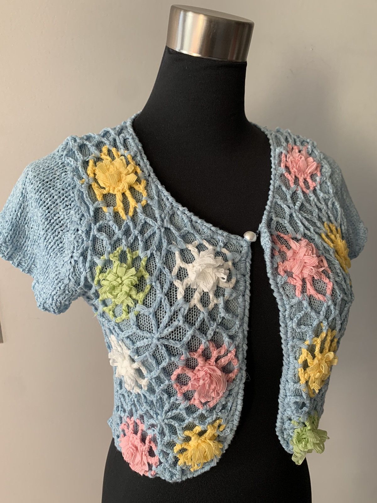 Vintage Vintage 90s y2k Hand Stitched Crochet Top Size S / US 4 / IT 40 - 21 Thumbnail