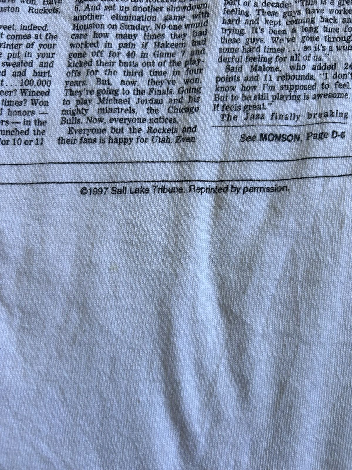 Tultex Vintage Utah Jazz NBA Finals Bound Newspaper Tee Size US L / EU 52-54 / 3 - 6 Thumbnail