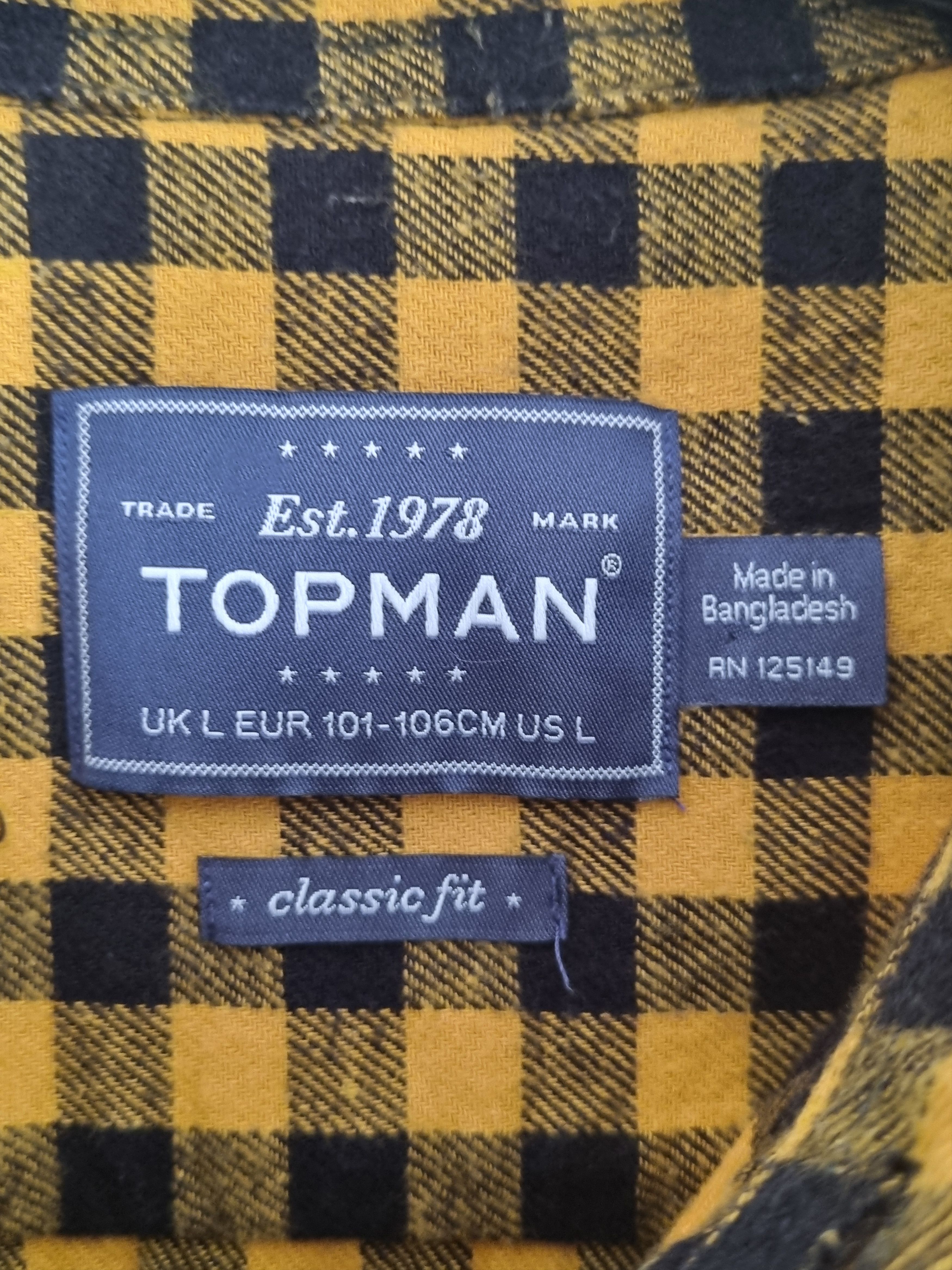 Topman yellow brushed gingham check shirt Size US L / EU 52-54 / 3 - 3 Thumbnail