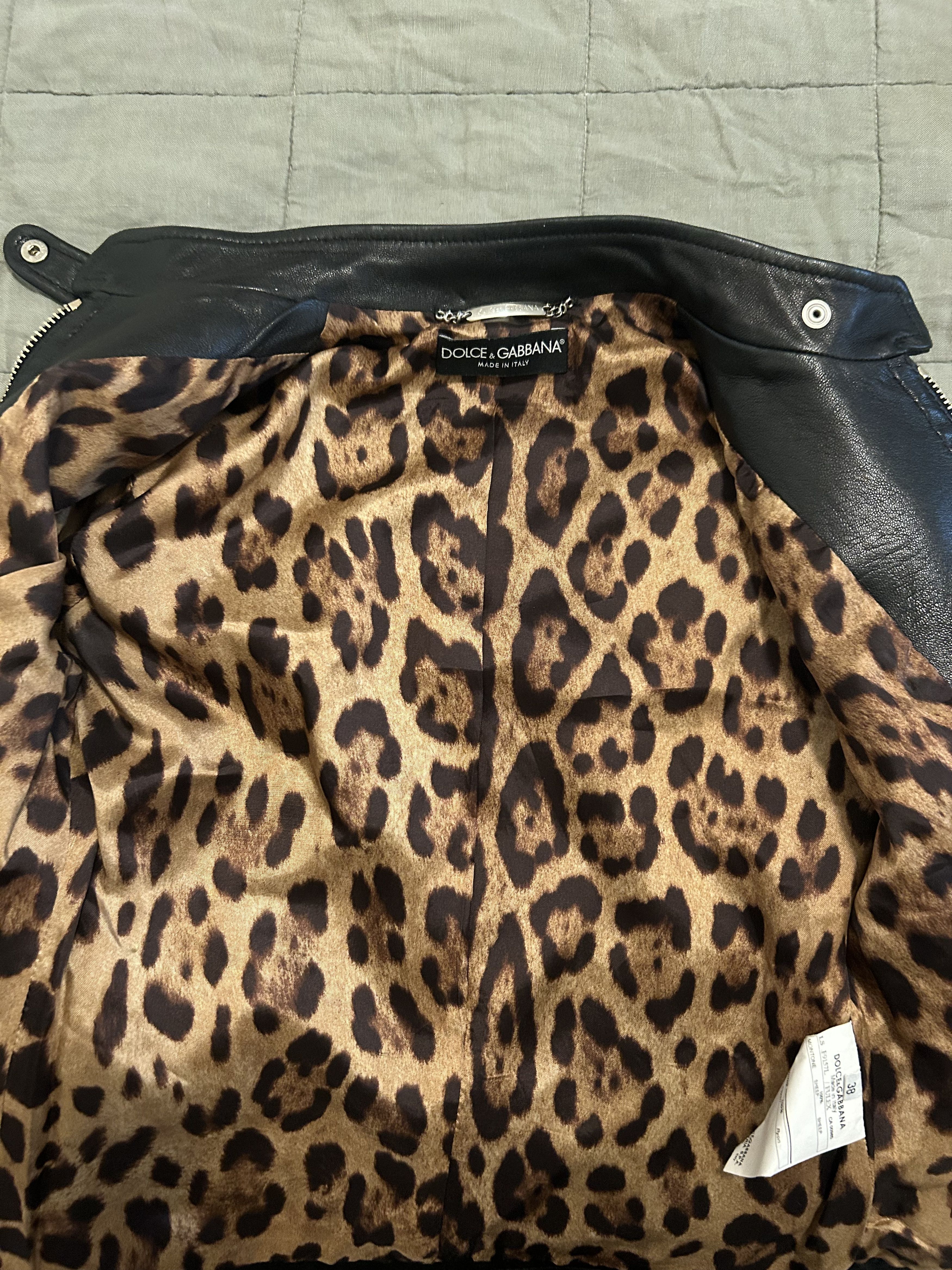 Dolce & Gabbana Leather Jacket Size XS / US 0-2 / IT 36-38 - 5 Thumbnail