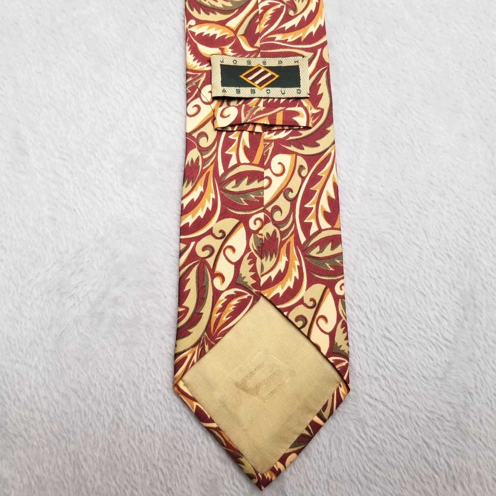 Joseph Abboud VINTAGE Joseph Abboud Tie Mens Red Green Floral 100% Silk Made in Italy Classic 57" Mens One Size Silk Floral Red Green Beige Gold Classic Mens Size ONE SIZE - 2 Thumbnail