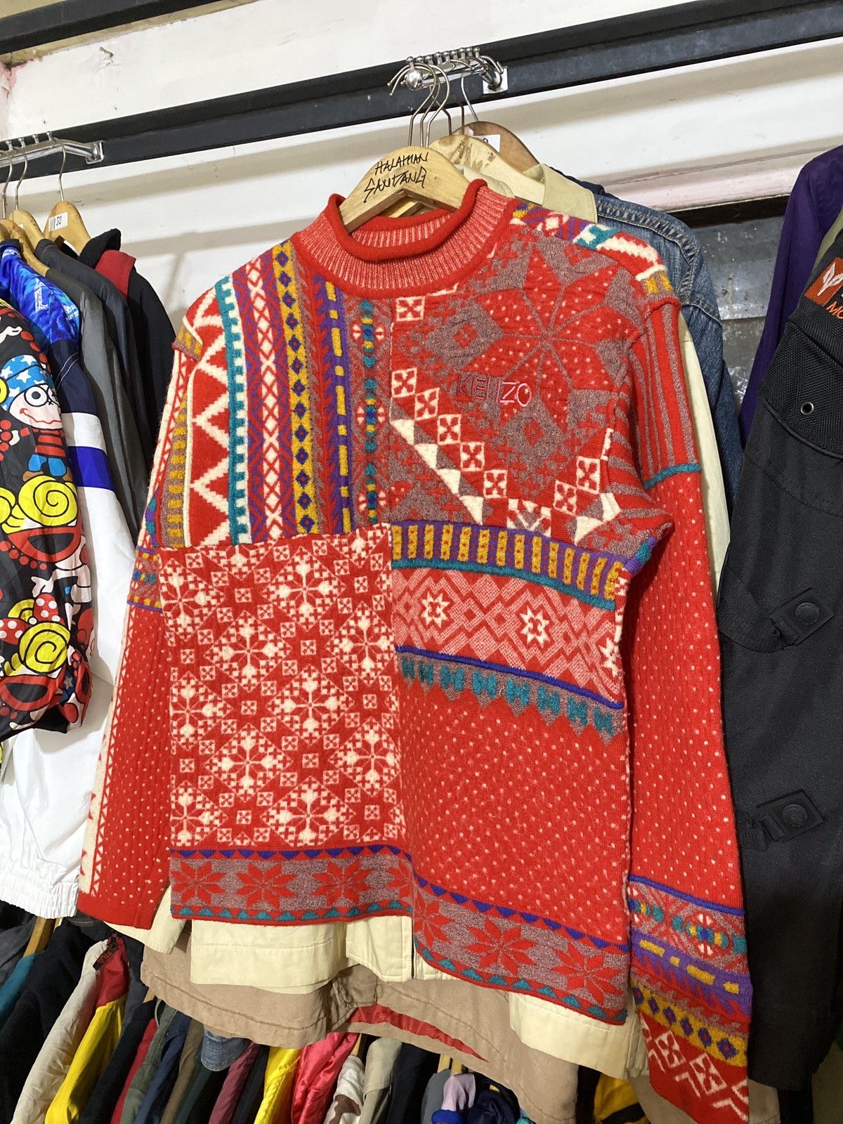 Kenzo × Vintage Vintage Kenzo Patchwork Knitwear Size M / US 6-8 / IT 42-44 - 2 Thumbnail