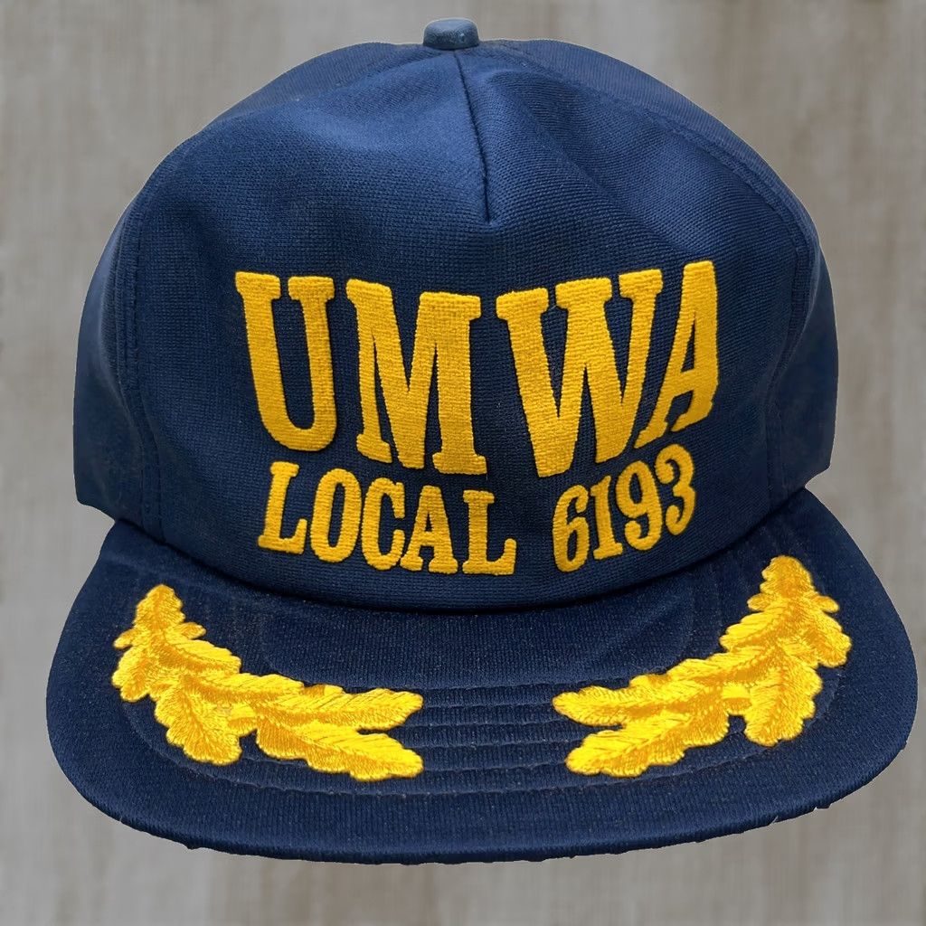 Vintage Vintage UMWA Trucker Hat Cap Mine Coal Mining Union Leafs Puffy 80s Made In USA Size ONE SIZE - 1 Thumbnail