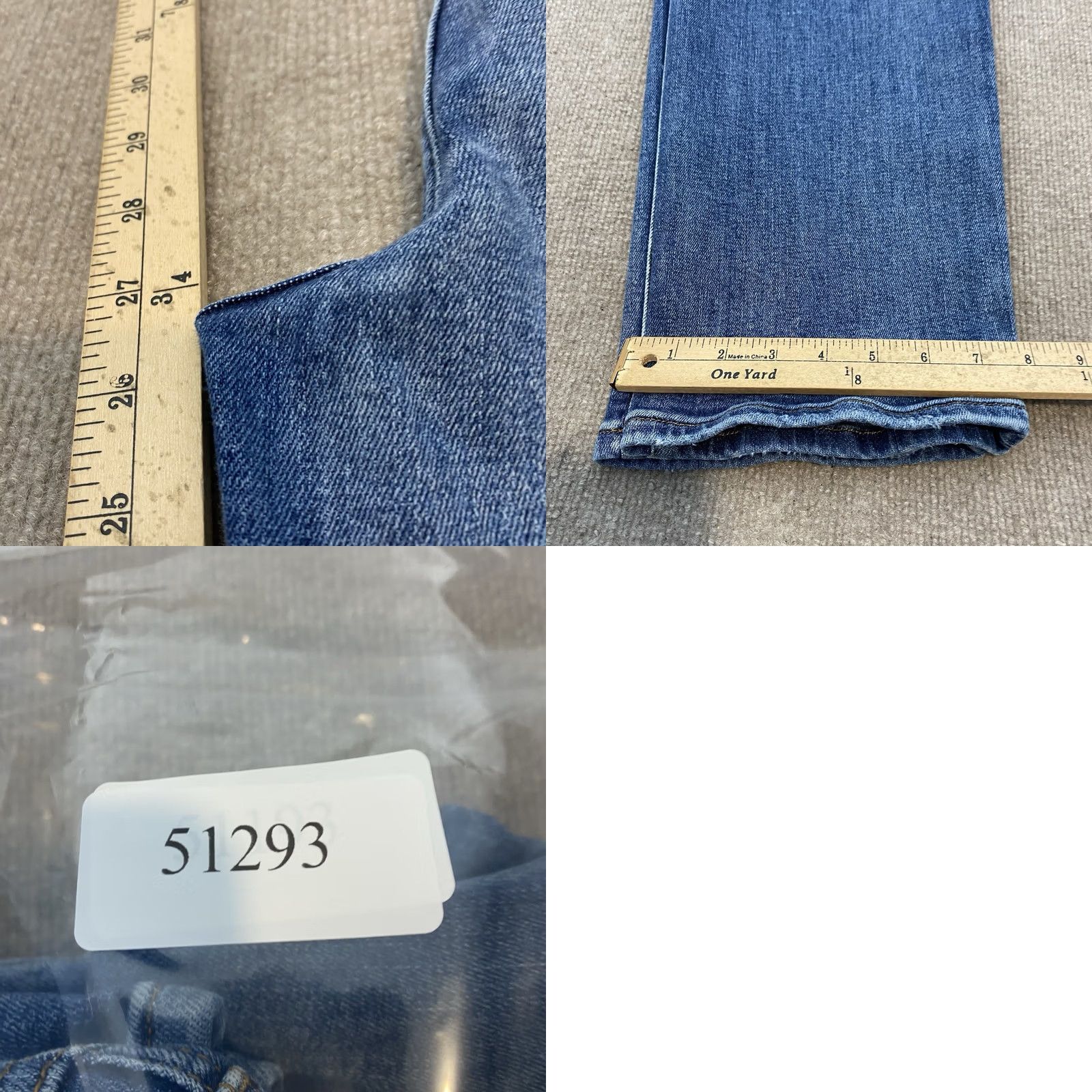 Vintage Risen Jeans Women's 32 High Rise Crossover Asymmetrical Zipper Denim Boho Blue Size 24" / US 00 / IT 34 - 9 Thumbnail