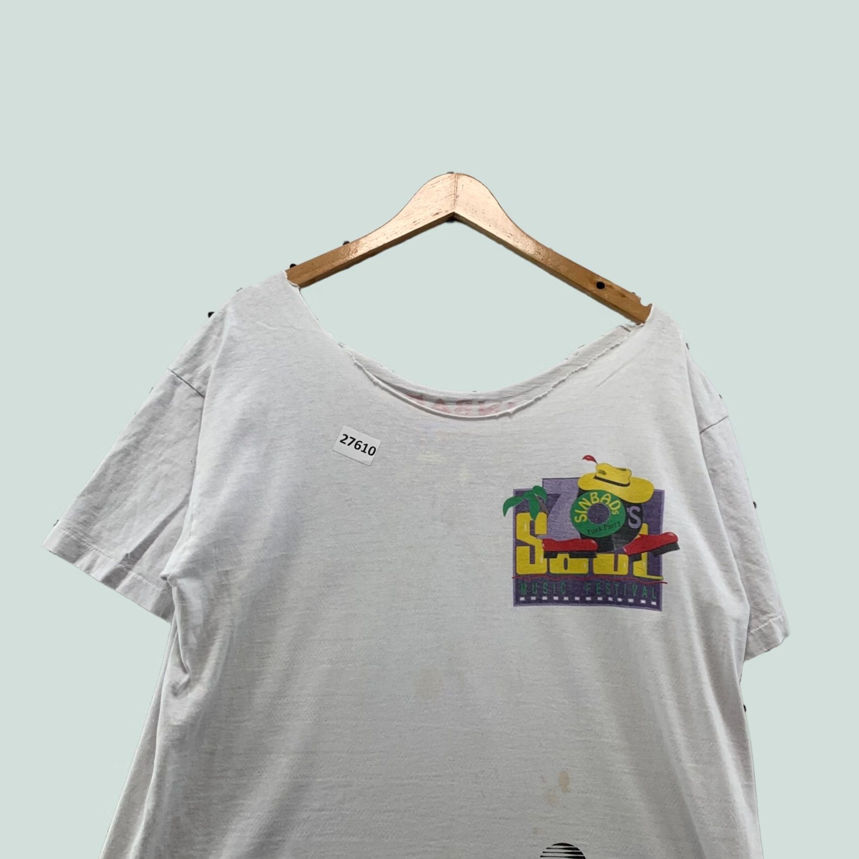 Fruit Of The Loom Vintage Sinbad Soul Music Festival Shirt White Single Stitch Adult L Shirt Size US L / EU 52-54 / 3 - 1 Thumbnail