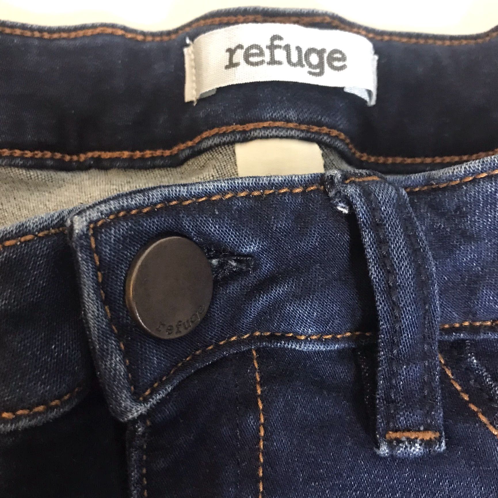 Vintage Refuge Jeans Womens Skinny Dark Wash Blue Stretch Size 0 Low Rise 29in Inseam 5-Pocket Denim Cotton Blend Zip Button Casual Womens Jeans Size 25" / US 0 / IT 36 - 2 Thumbnail