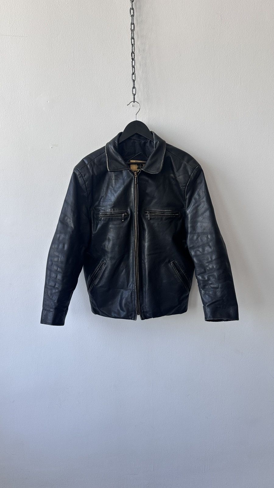 Other Genuine Leather Cafe Racer Jacket Distressed Moto Biker Size US L / EU 52-54 / 3 - 1 Thumbnail