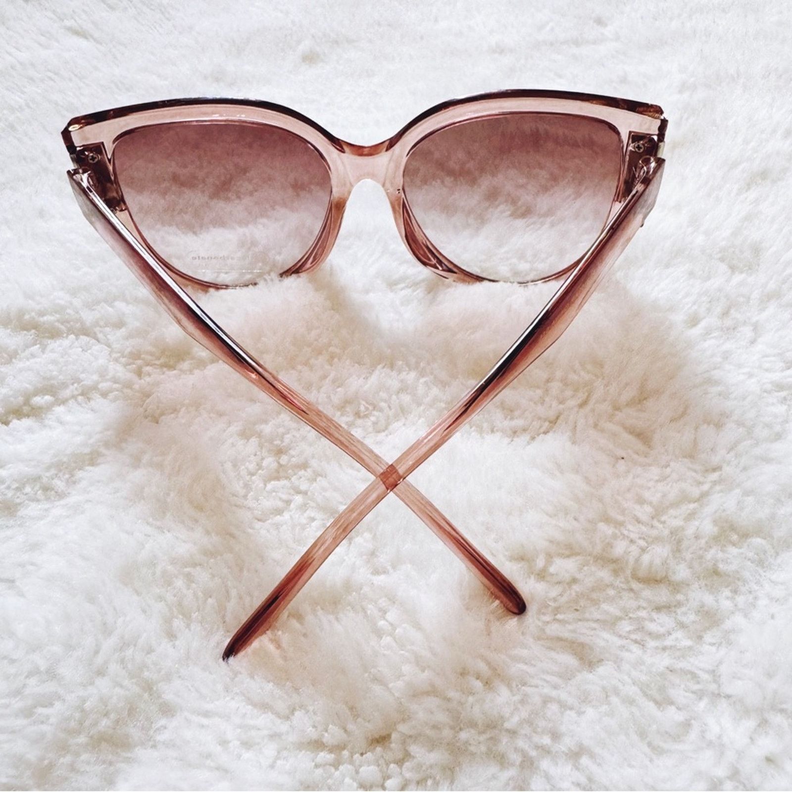 Other Rosy Clear Pink Cat Eye Oversized Sunglasses Size ONE SIZE - 11 Thumbnail