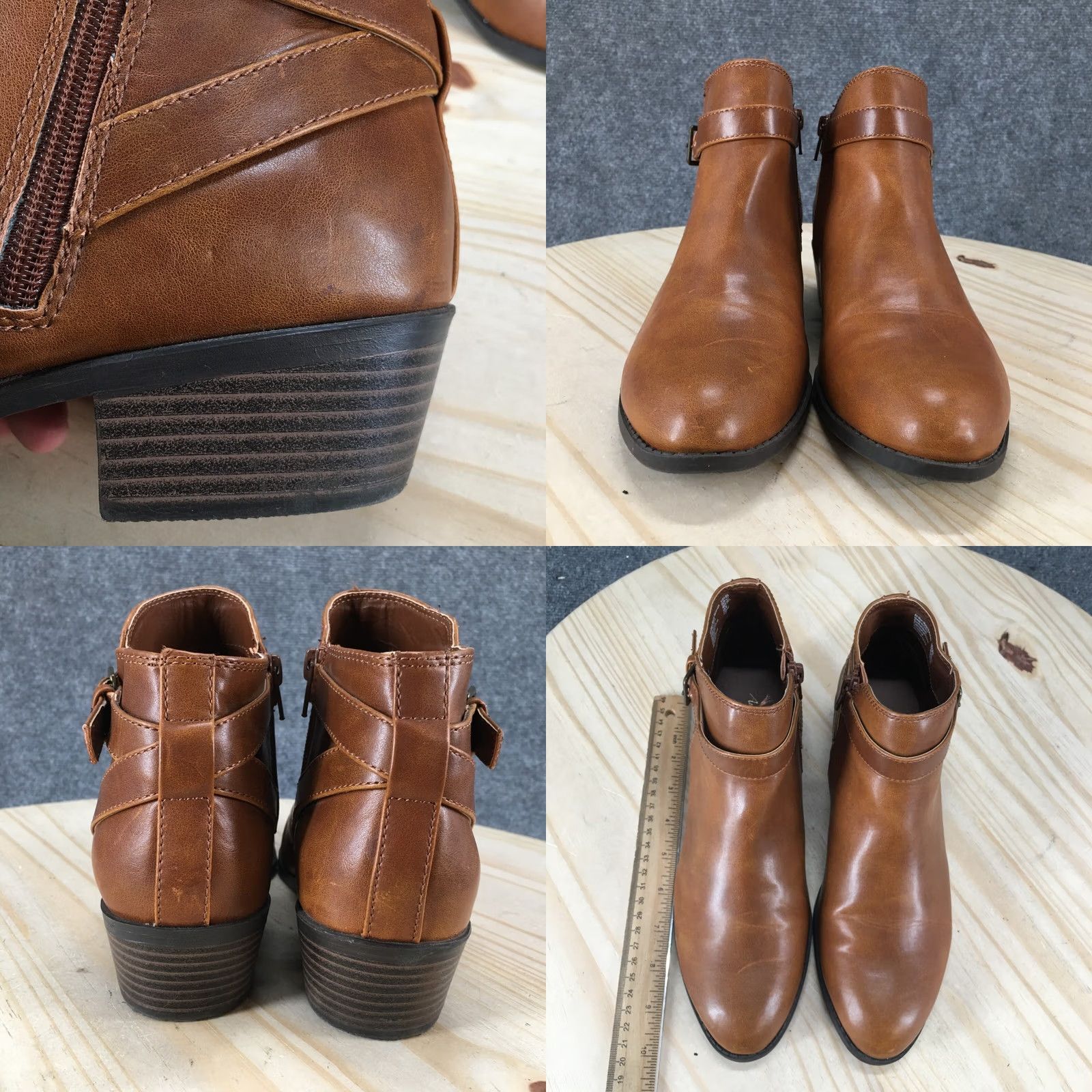 American Eagle Outfitters American Eagle Boots Womens 9.5 Ankle Bootie Brown Faux Leather Casual Block Size US 10 / IT 40 - 8 Thumbnail
