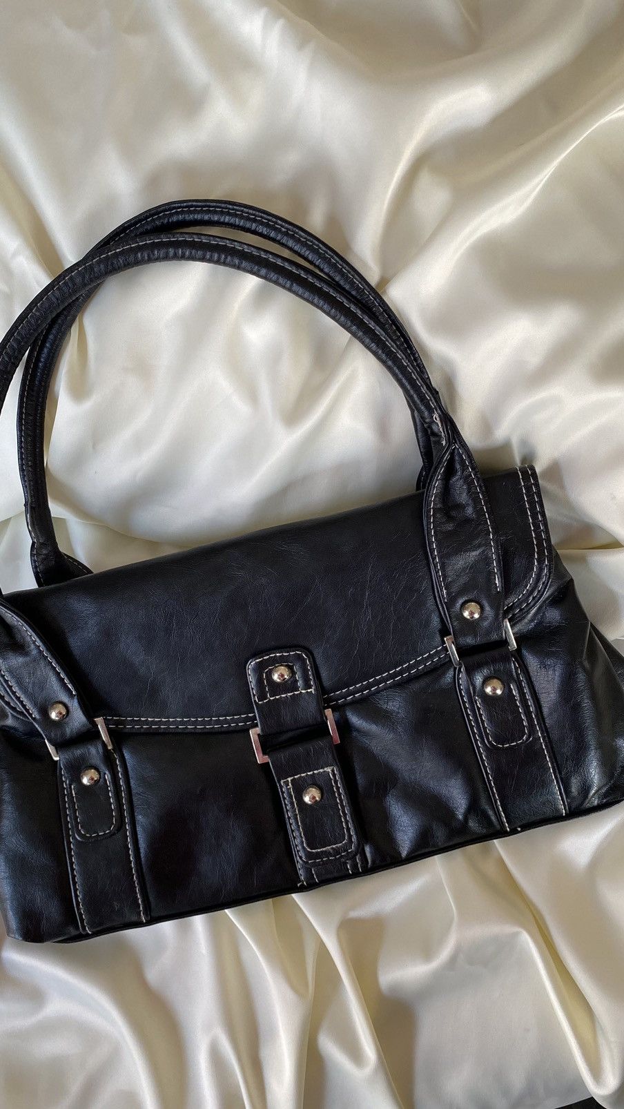 Vintage Vintage leatherette black shoulder bag Size ONE SIZE - 4 Thumbnail