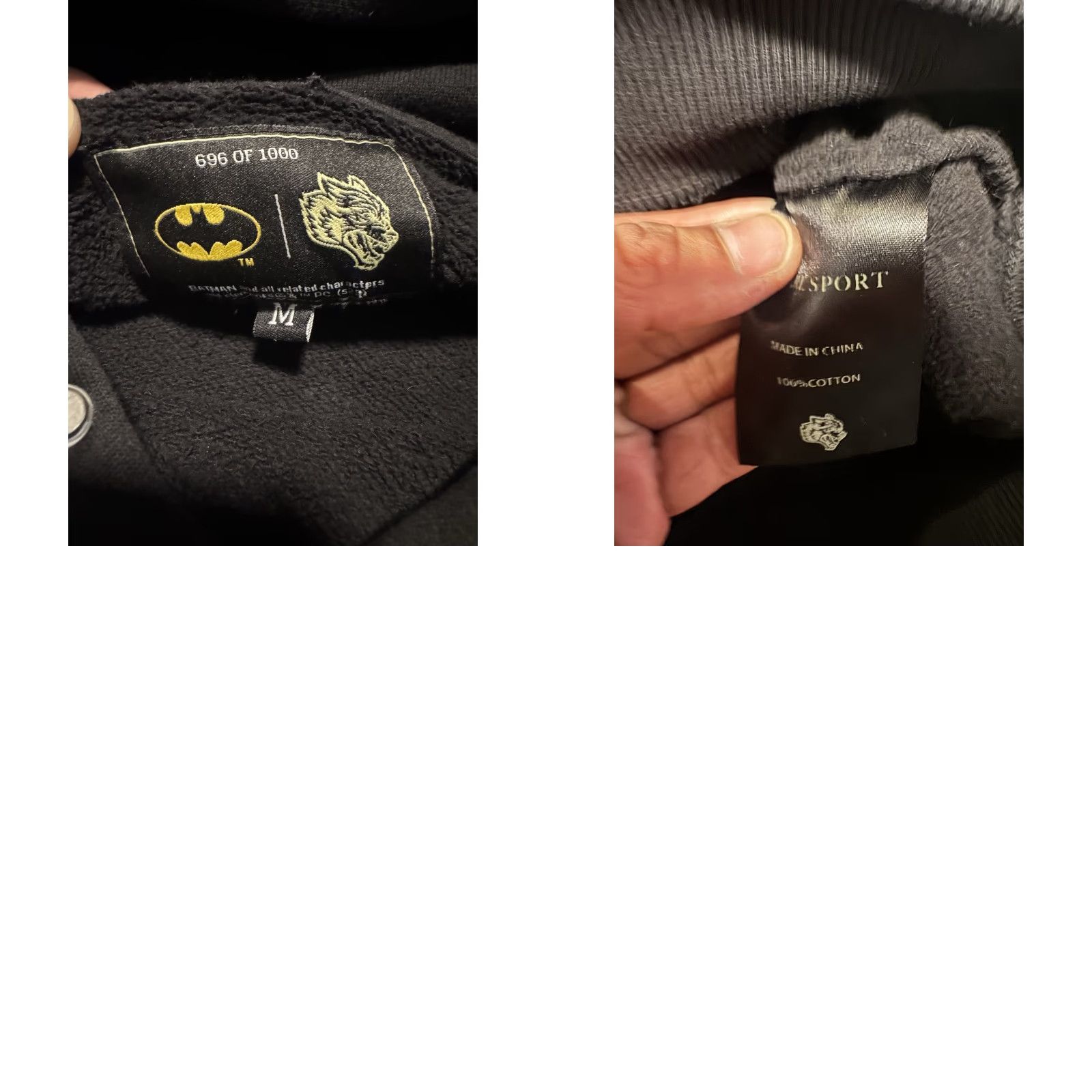 Darc Sport Darc Sport Batman Hoodie Sweatshirt M Adults Black Graphic Print Hooded Pockets Pullover DC Comics Size US M / EU 48-50 / 2 - 10 Thumbnail