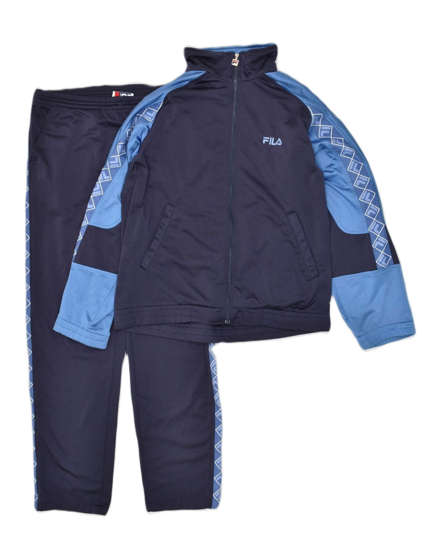 image of Fila Mens Graphic Full Tracksuit It 48 Medium Navy Blue in Blue/Navy