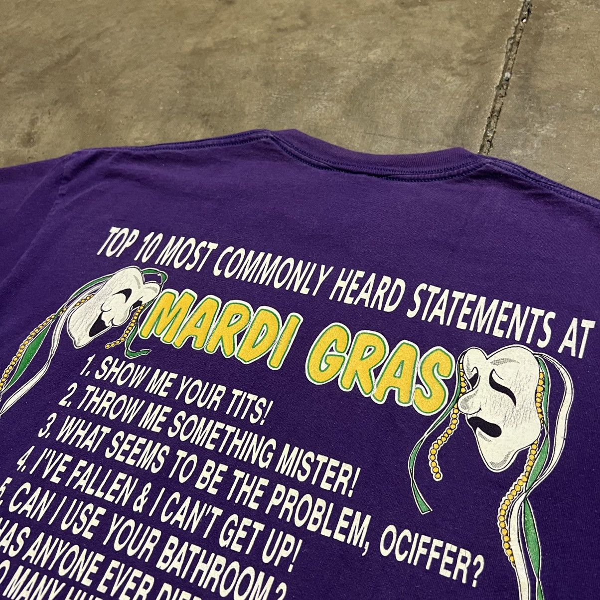 Vintage Vintage Mardi Gras New Orleans Tee 90s USA Adult Humor USA Size US L / EU 52-54 / 3 - 7 Thumbnail