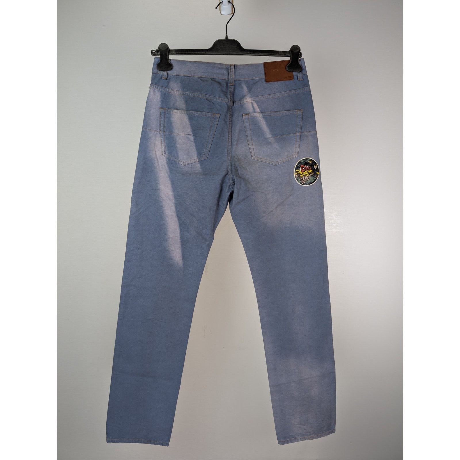 Dior o1rshd1 Embroidered Logo Patch Jeans in Light Blue Size US 32 / EU 48 - 14 Thumbnail
