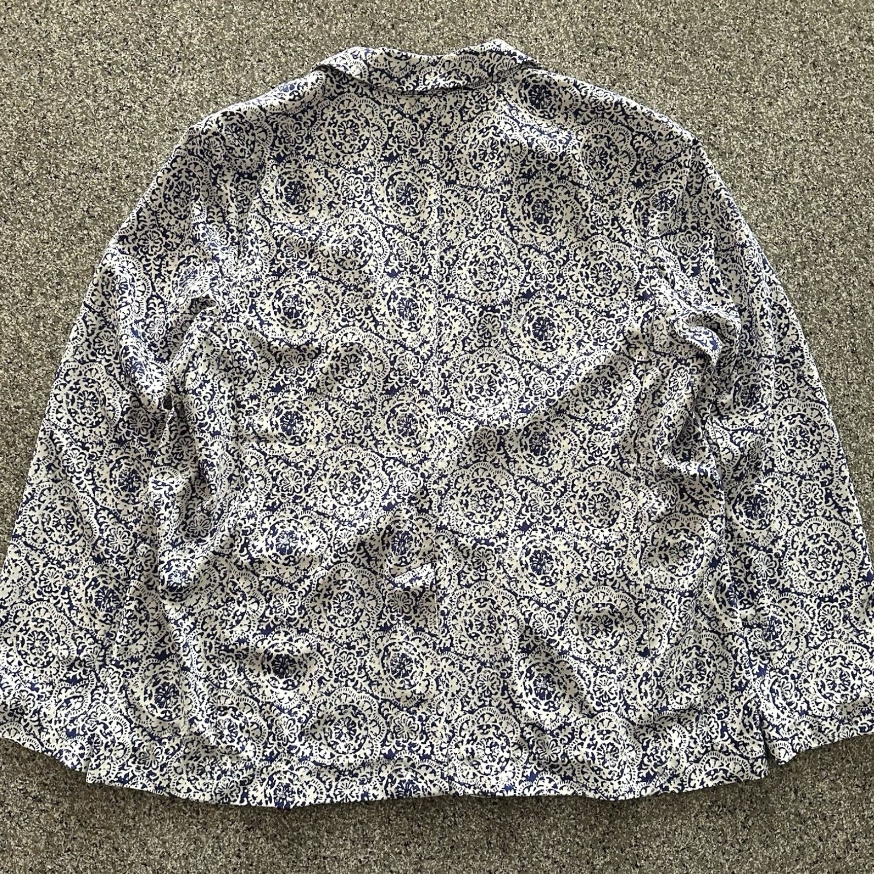 Talbots Talbots Blazer Womens XL Lightweight Blue Paisley Button Size XL / US 12-14 / IT 48-50 - 4 Thumbnail