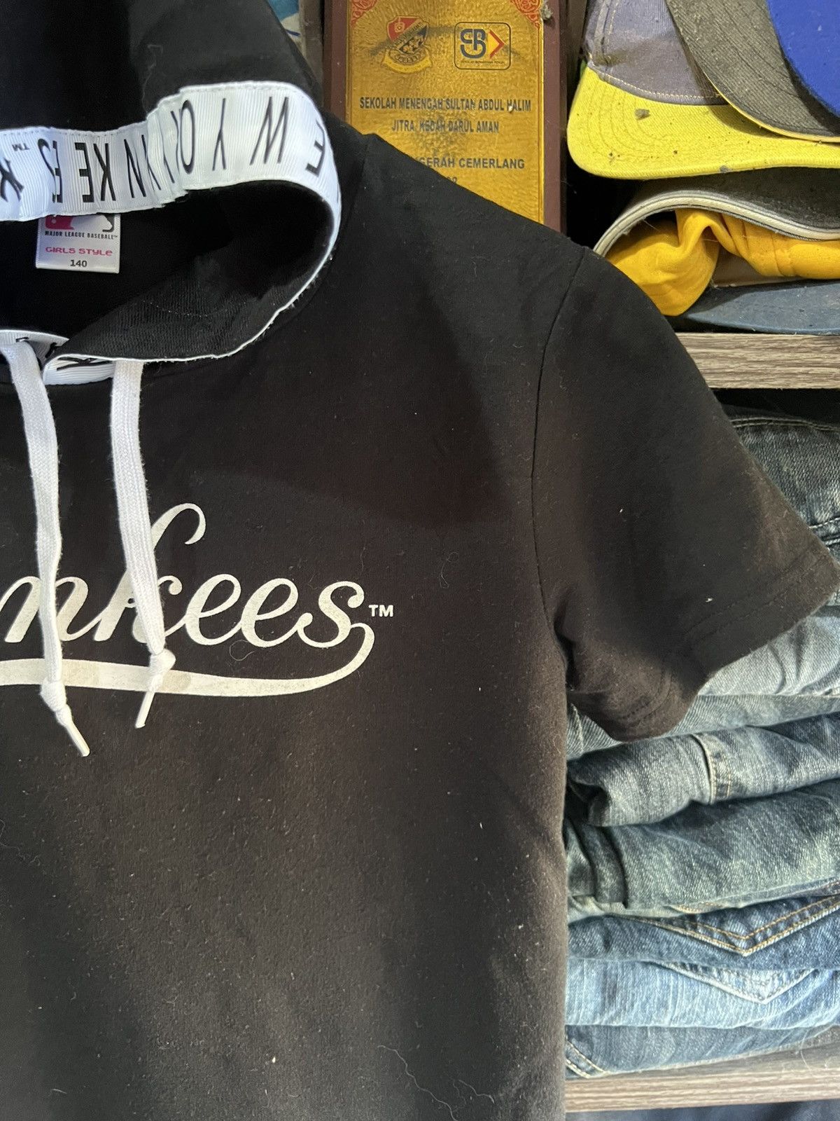 MLB 🔥New York Yankees Short Sleeve Hoodie Size S / US 4 / IT 40 - 5 Thumbnail
