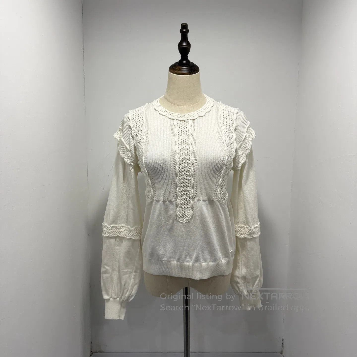 Chanel Chanel Lace Puff Sleeve Knit Top| Size XXS / US 00 / IT 34 - 1 Thumbnail