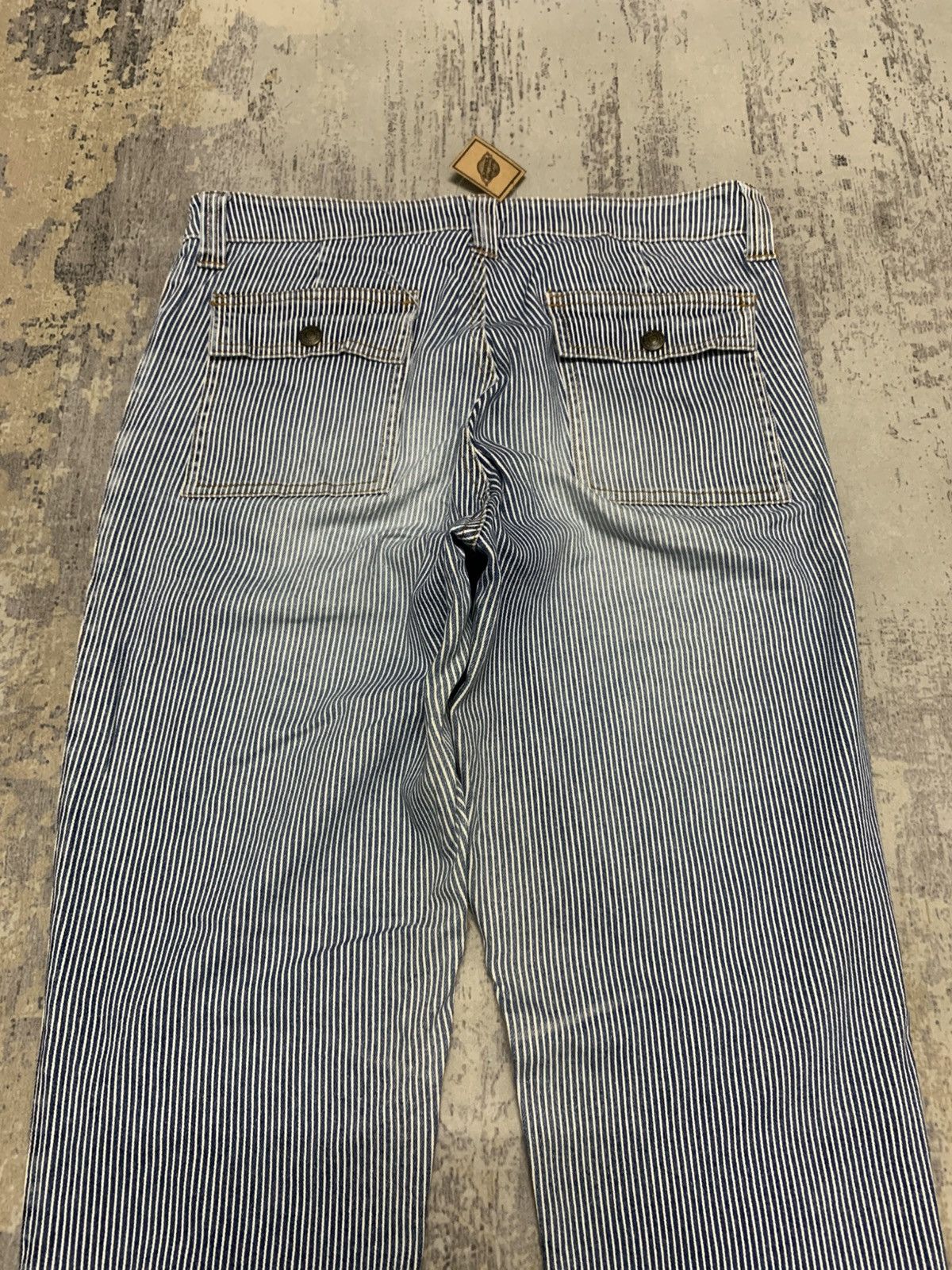 Japanese Brand Flared Lib-Ase Japan Hickory Striped Bush Pant Jeans Size US 31 - 8 Thumbnail