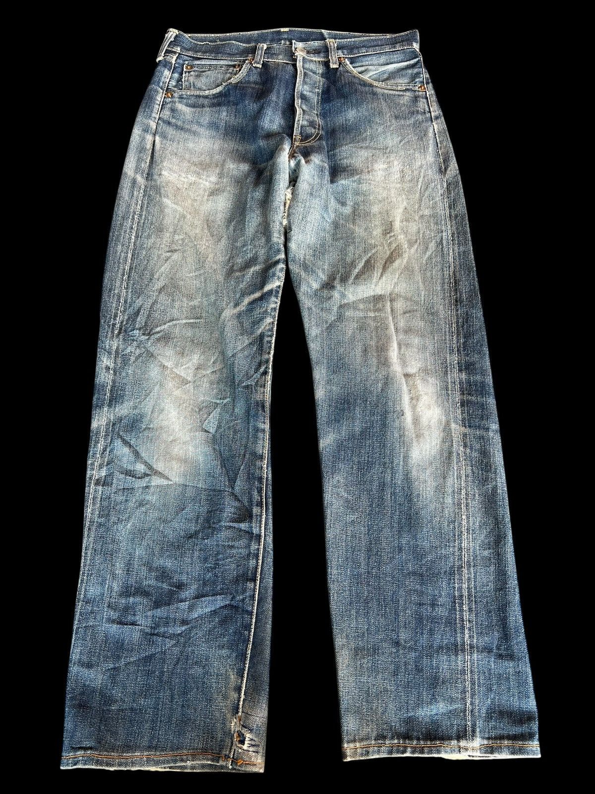 Levi's Vintage Distressed Levi’s 501 E LVC Selvedge Denim Jean Size US 32 / EU 48 - 1 Thumbnail