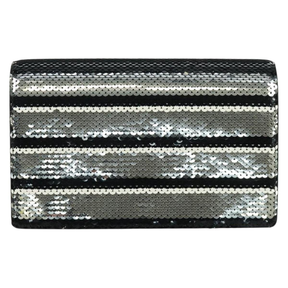 Prada Prada Chain Sequin Shoulder Bag Leather Black Size ONE SIZE - 1 Thumbnail