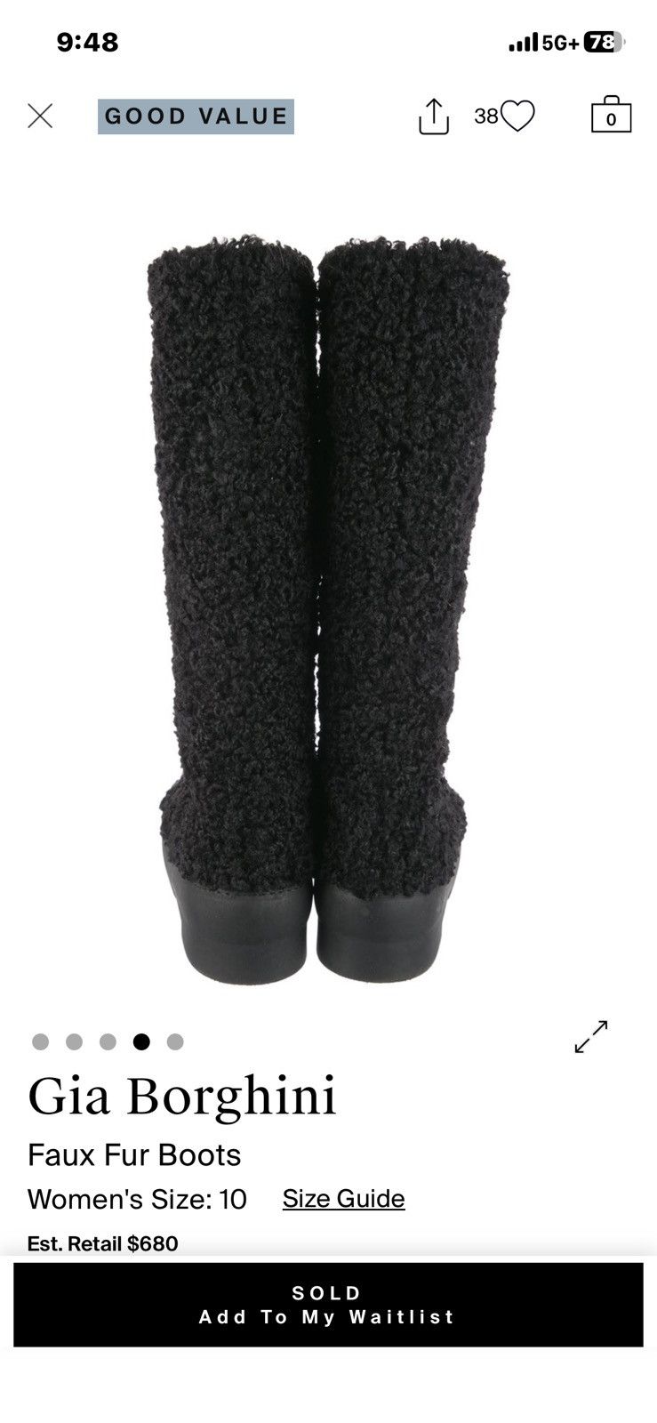 GIA BORGHINI Faux fur boots Size US 10 / IT 40 - 3 Thumbnail