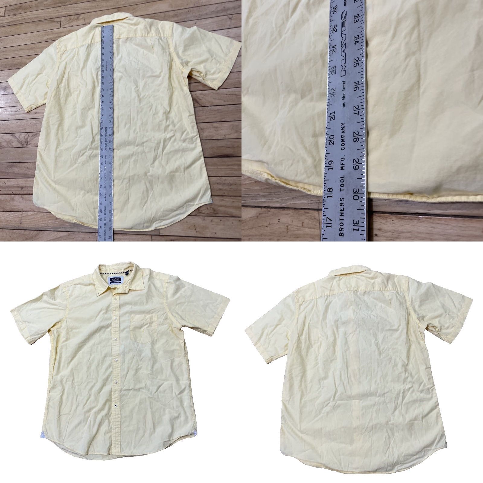 Nautica Nautica Shirt Men L Yellow Pocket Logo Sanded Poplin Matte Retro Beach Capsule - Button-Up Casual/Workwear Size US L / EU 52-54 / 3 - 8 Thumbnail