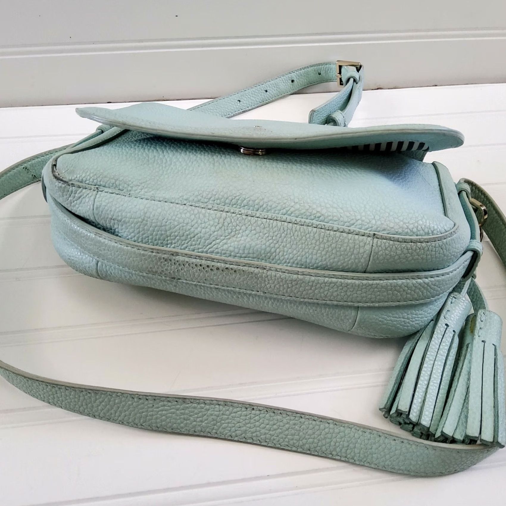 Vintage Kate Spade Orchard Street Penelope Crossbody Shoulder Bag Purse Light Blue Womens Small Leather Size ONE SIZE - 5 Thumbnail