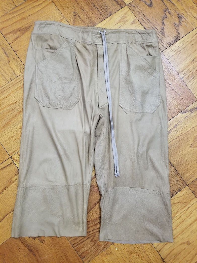 Rick Owens Rick Owens vintage cropped leather pants Sparrows f/w02 Size US 34 / EU 50 - 1 Thumbnail