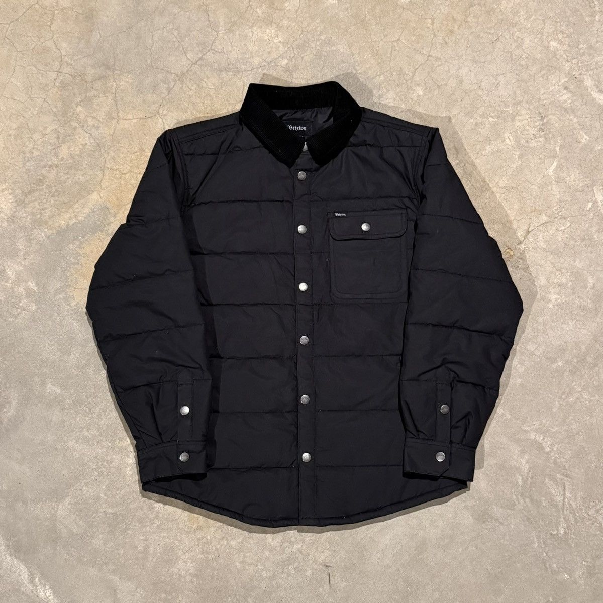 Brixton Brixton Cass Quilted Collared Overshirt Jacket Black Size US M / EU 48-50 / 2 - 1 Thumbnail