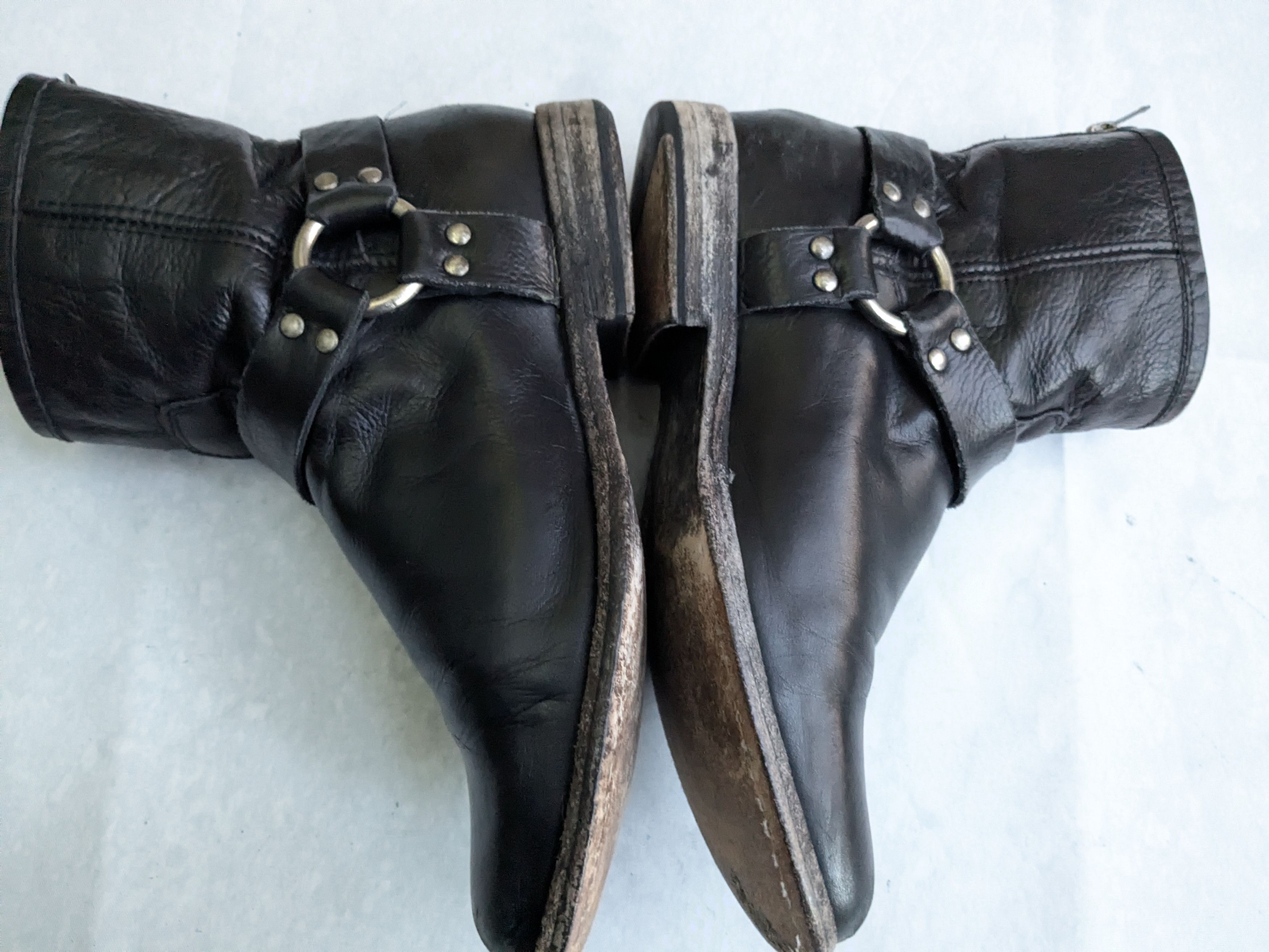 Frye Frye Harness Boots Black 7 Leather Back Zip Size US 7 / EU 40 - 9 Thumbnail