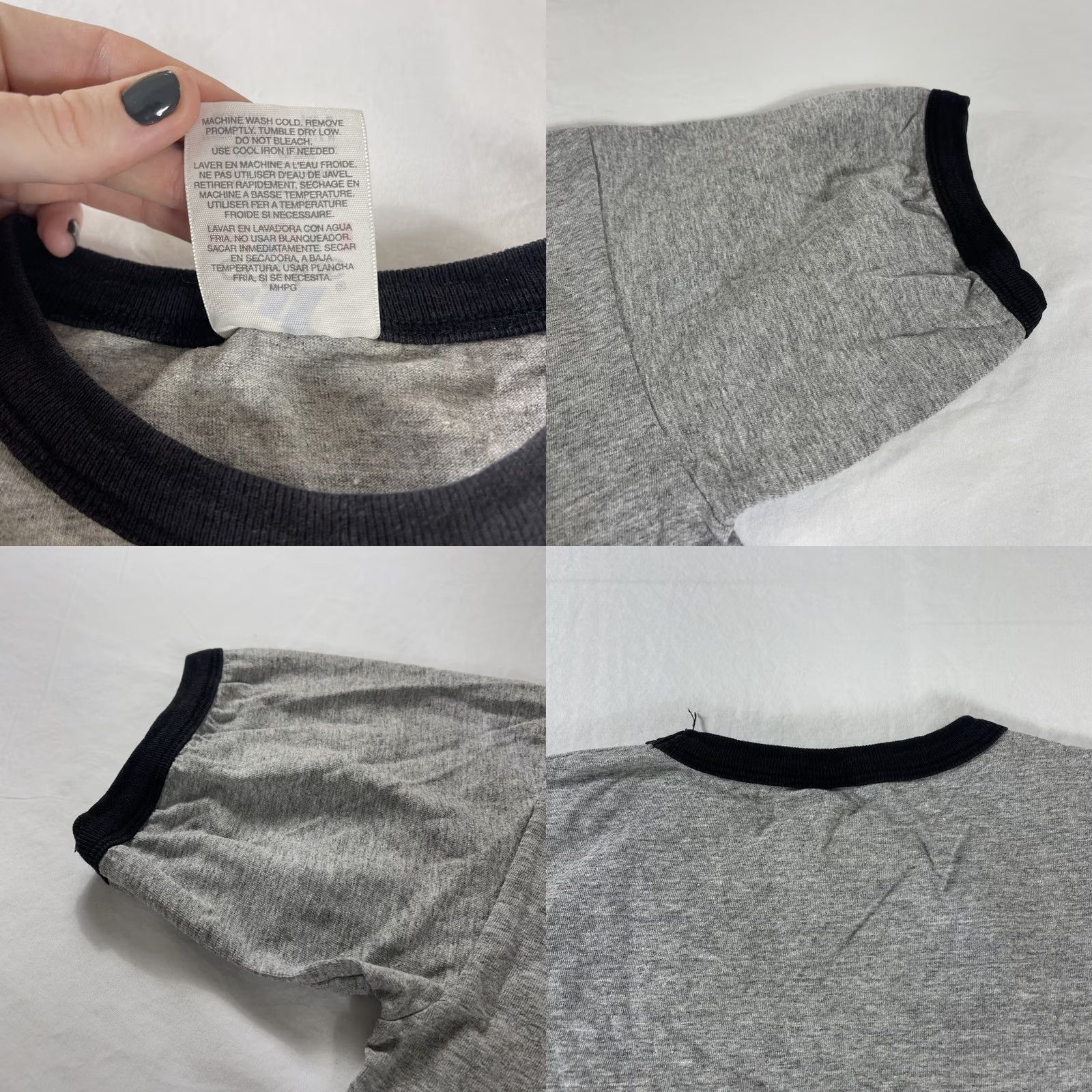 Adidas VINTAGE adidas M Ringer T-Shirt Gray Black Logo MADE IN USA 90s Size US M / EU 48-50 / 2 - 9 Thumbnail