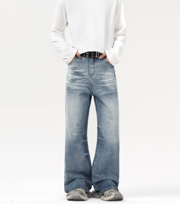 Japanese Brand × Jean American style ice blue washed men's straight baggy jeans Size US 32 / EU 48 - 1 Thumbnail