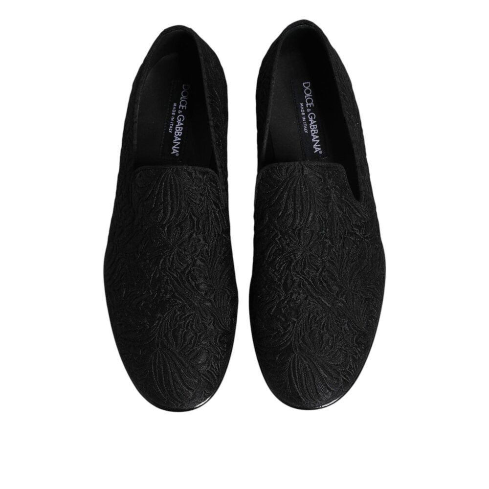 Dolce & Gabbana Dolce & Gabbana Black Jacquard Slip On Loafers Formal Shoes Size US 7 / EU 40 - 3 Thumbnail