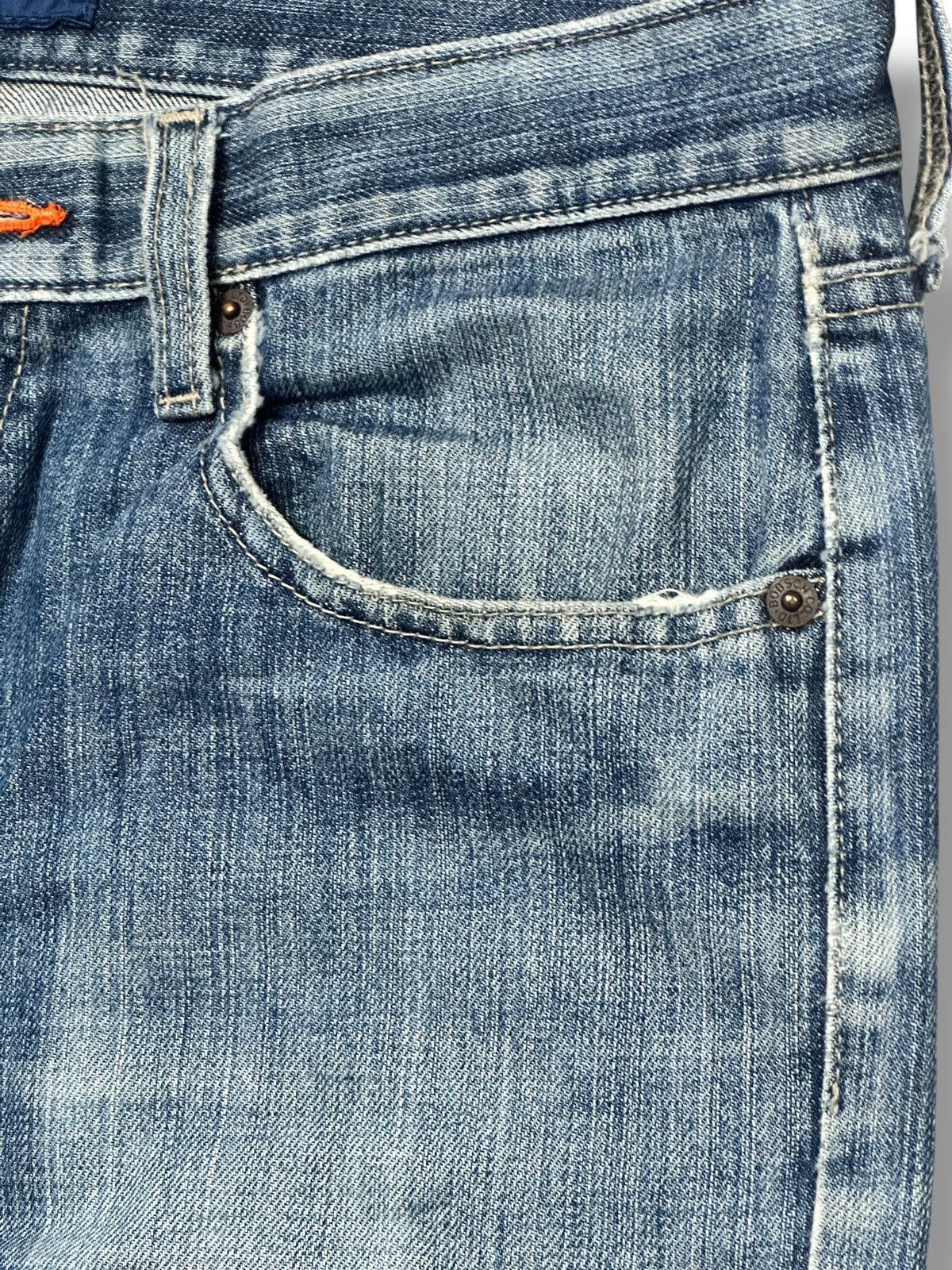 Vintage Cattle Horn Vintage Distressed Blue Denim Jeans Faded Wash Size US 33 - 6 Thumbnail
